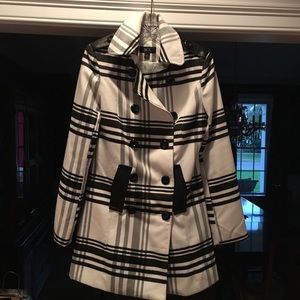 BCX Dress coat black and white
